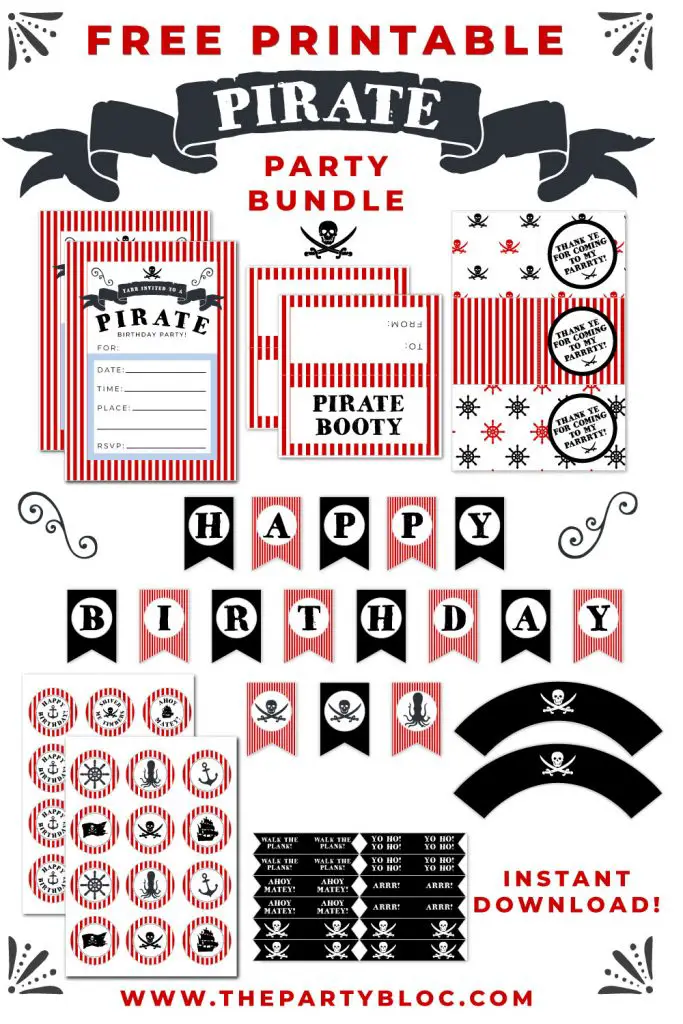Free Pirate Birthday Party Printable Pack
