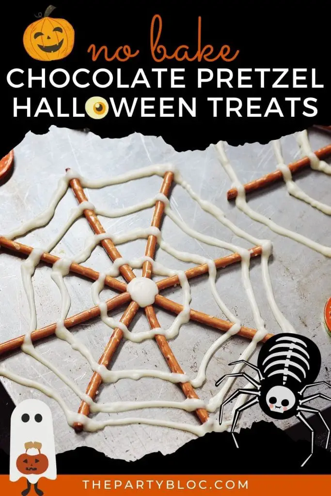 No Bake 2 Ingredient chocolate pretzel snacks for Halloween
