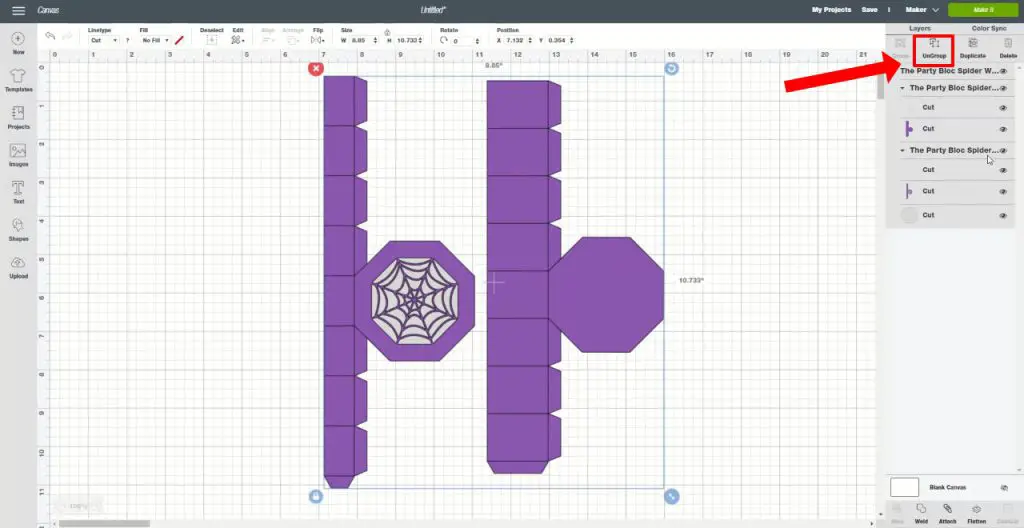 select the grouped image and click ungroup in the layers panel