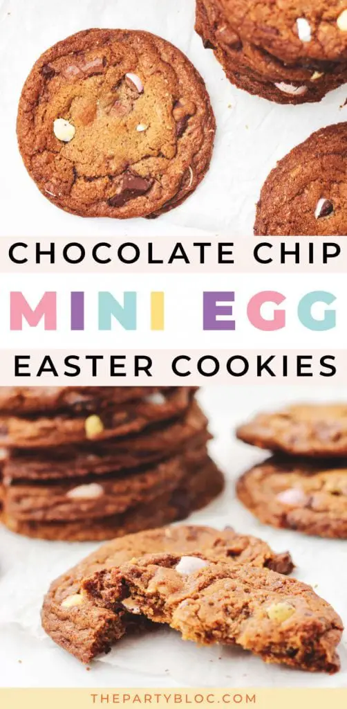 Chocolate Chip Mini Egg Cookies for Easter